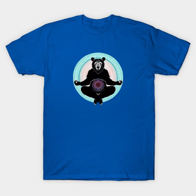 Black Bear Mandala T-Shirt by Phoebe Bird Designs